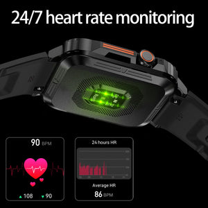SENBONO 1.95" HD Screen Bluetooth Call 24/7 Heart Rate Monitor Smartwatch