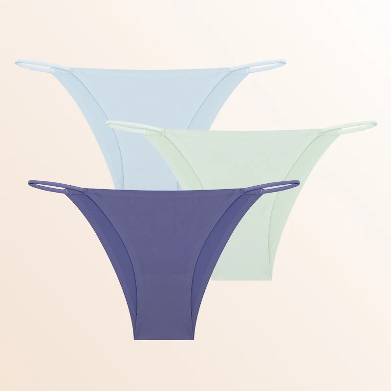 FINETOO 3Pcs Seamless Thin Strap Briefs