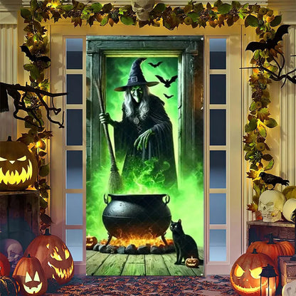 Spooky Ghostly Clown Door Curtain Backdrop