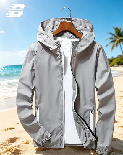 Men's Lightweight Hooded Windbreaker Jacket