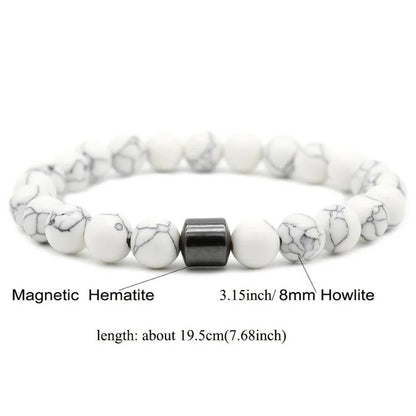 Magnetic Tiger Eye Lava Map Shimmer Malachite Stone Bracelet