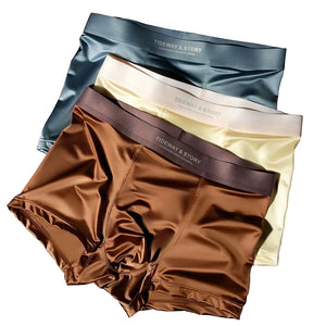 4PCS Light Satin Silk Breathable Boxers