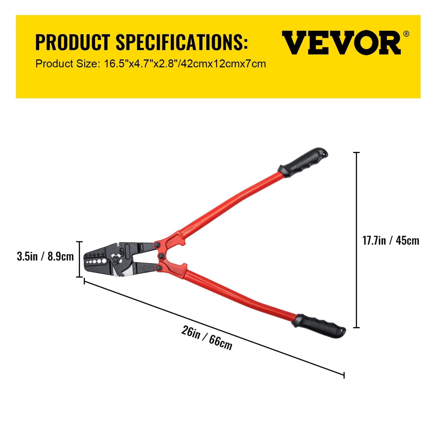 24/30-Inch Heavy-Duty Wire Rope Swager & Cable Crimping Tool