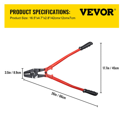 24/30-Inch Heavy-Duty Wire Rope Swager & Cable Crimping Tool