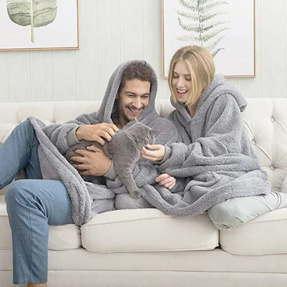 Unisex Oversized Plush Fleece Blanket Hoodie