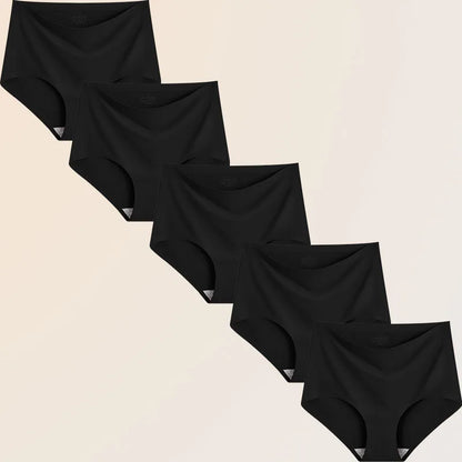 FINETOO Women’s High-Waist Seamless Briefs (5-Pack)