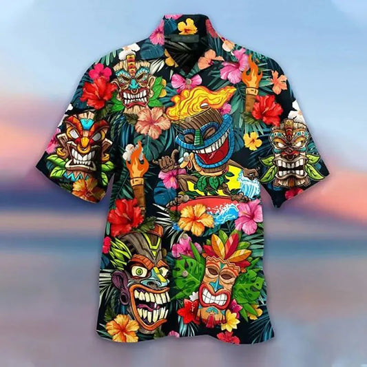Loose Breathable 3D Print Trendy Hawaiian Shirts