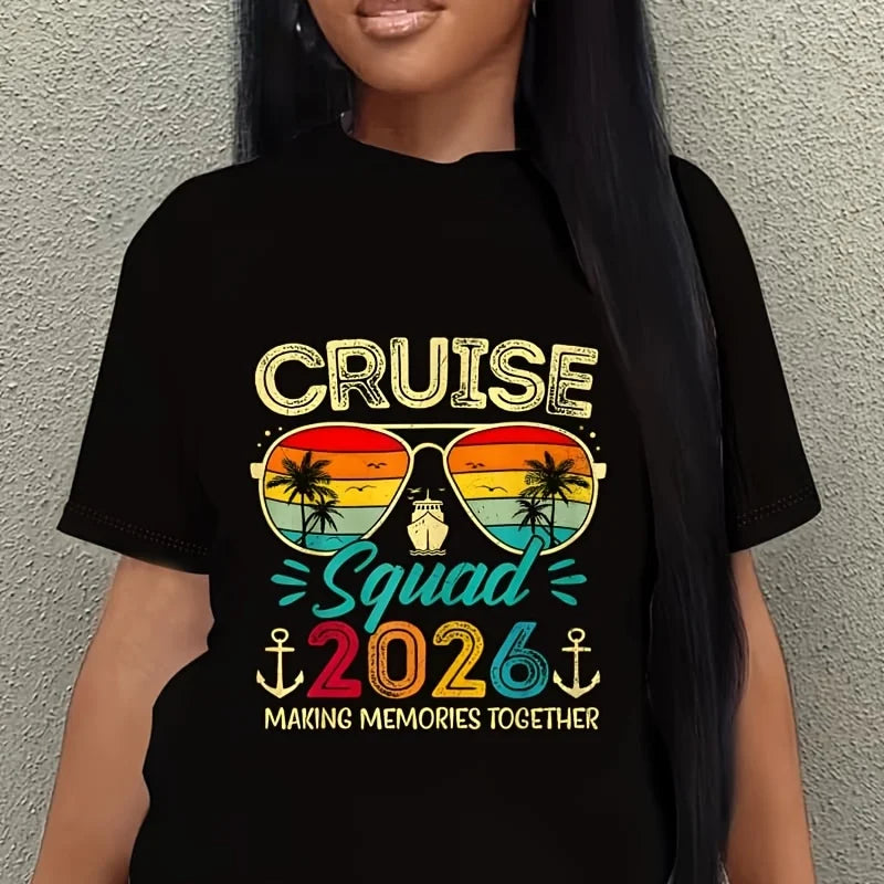 Women’s Classic Crewneck 100% Cotton T-Shirt – Casual Short Sleeve Cruise Tee