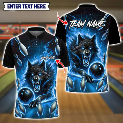 Men's Custom Name Graphic Bowling Polo Shirt