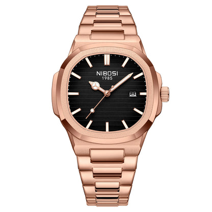 NIBOSI Men's Stainless Steel Analog Quartz Military Watch