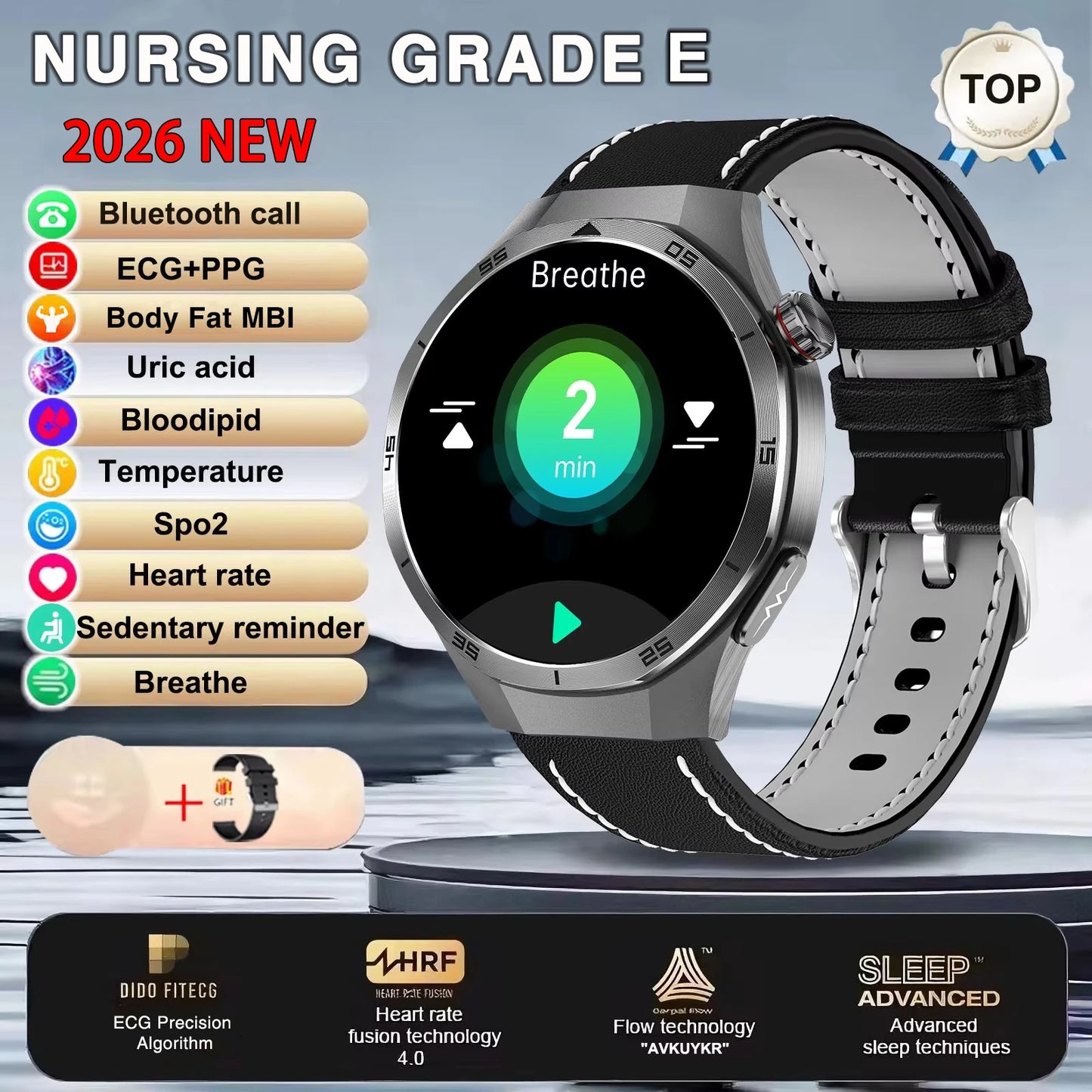 ECG+PPG Smart Watch - Advanced Health Monitor with HD Wireless Calling