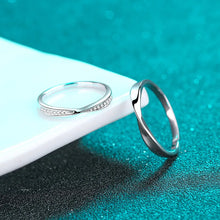 Gorgeous Couples Ring Set with Moissanite Cluster