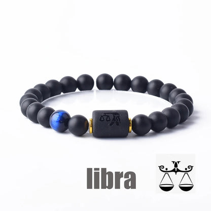 12 Zodiac Sign Constellation Beaded Charm Bracelet