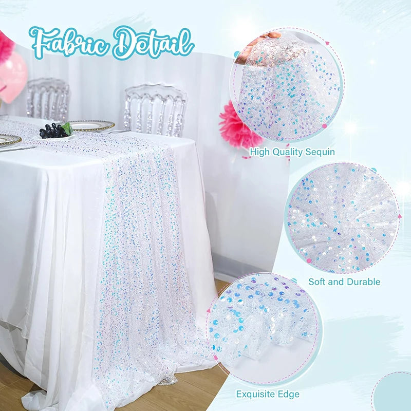 Iridescent Sparkle Sequin Table Runner