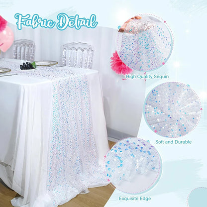 Iridescent Sparkle Sequin Table Runner