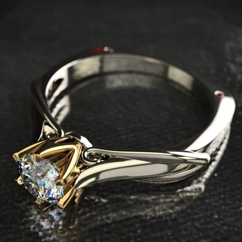18K Gold Moissanite Cocktail Ring – Elegant Gemstone Wedding & Engagement Jewelry