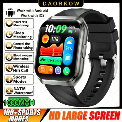 Men's Outdoor Rugged Smartwatch with 1000mAh Battery (IP68 Waterproof)