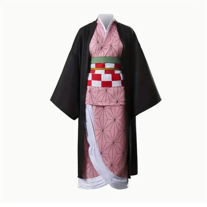 Demon Slayer Kamado Nezuko Cosplay Costume Set for Women & Kids