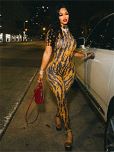 Weird Puss Striped Print Jumpsuit