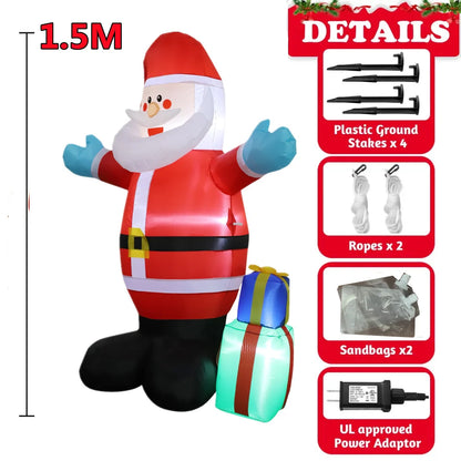 Inflatable Christmas Decorations with Built-in LED Lights