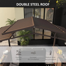 8'x5' BBQ Grill Gazebo with 2 Side Shelves Double Tiered Interlaced Polycarbonate Roof with Steel Frame