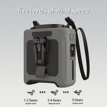 10000mAh Waist Fan with 5 Speeds & Light
