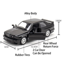 1:36 Model Car BMW Alloy Diecast Doors Opened Pull Back Rubber Tires