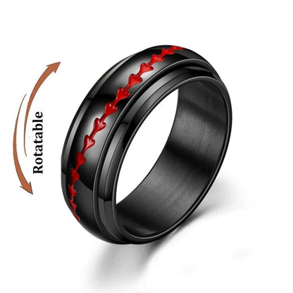 Stainless Steel Fidget Spinner Ring – Anti-Anxiety Stress Relief Band for Men & Women