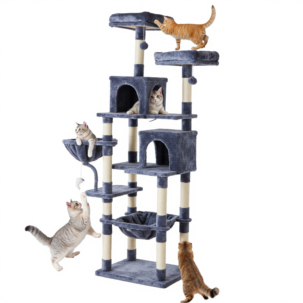JHK 71-Inch Tall Multi-Cat Climbing Tower & Condo