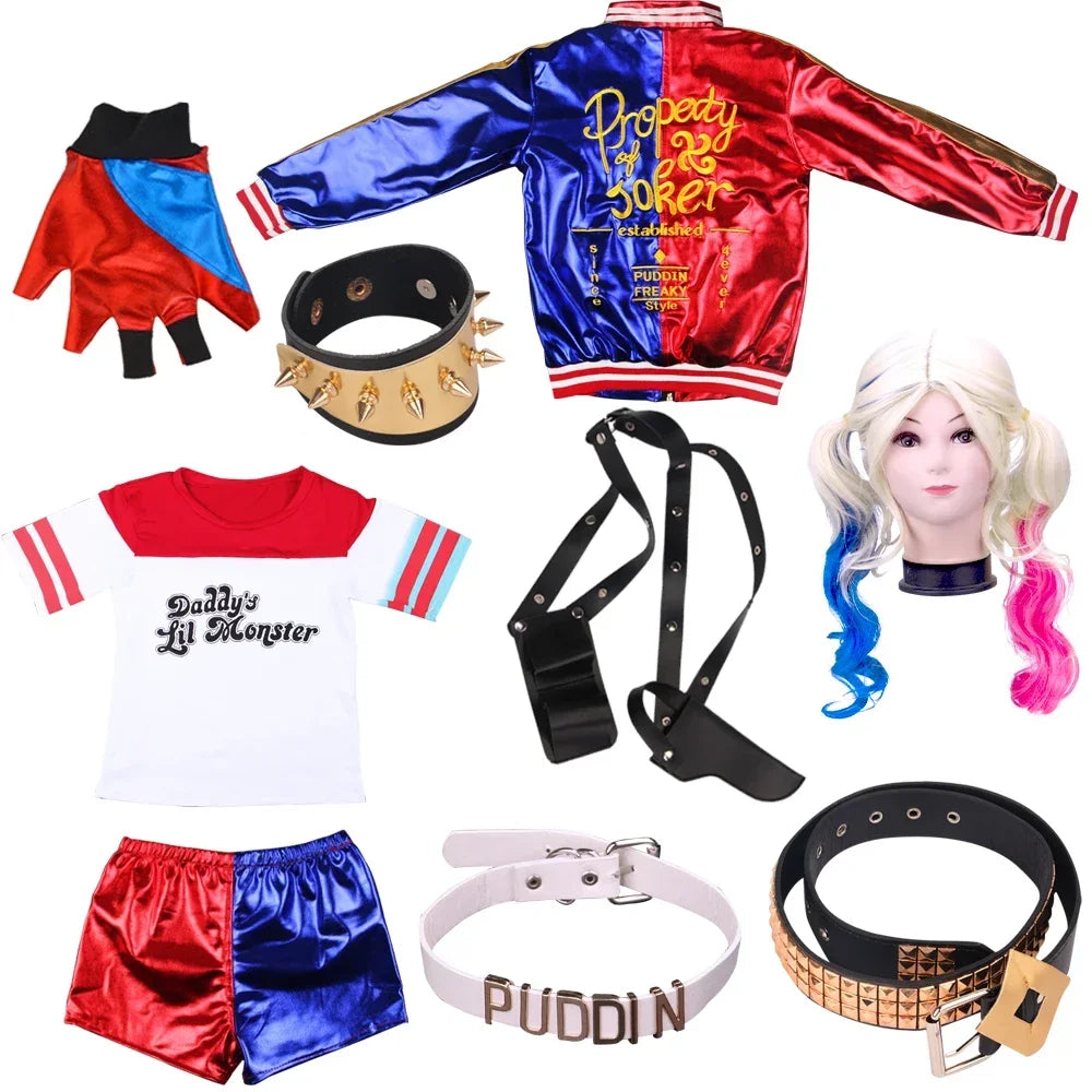 Women's Harley Quinn Cosplay Costume Set