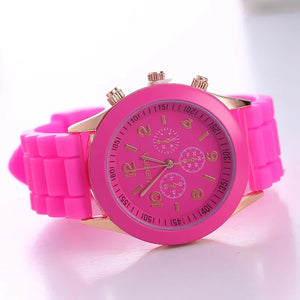 Geneva Ladies Silicone Strap Quartz Wristwatch