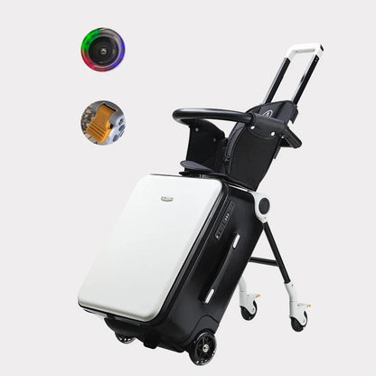 Luggage with Spinner Wheels with Child Seat Design