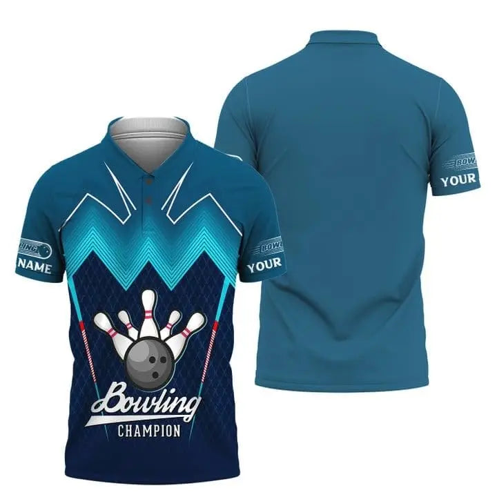 Custom Name Bowling Graphic Polo Shirt