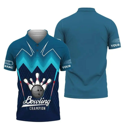 Custom Name Bowling Graphic Polo Shirt