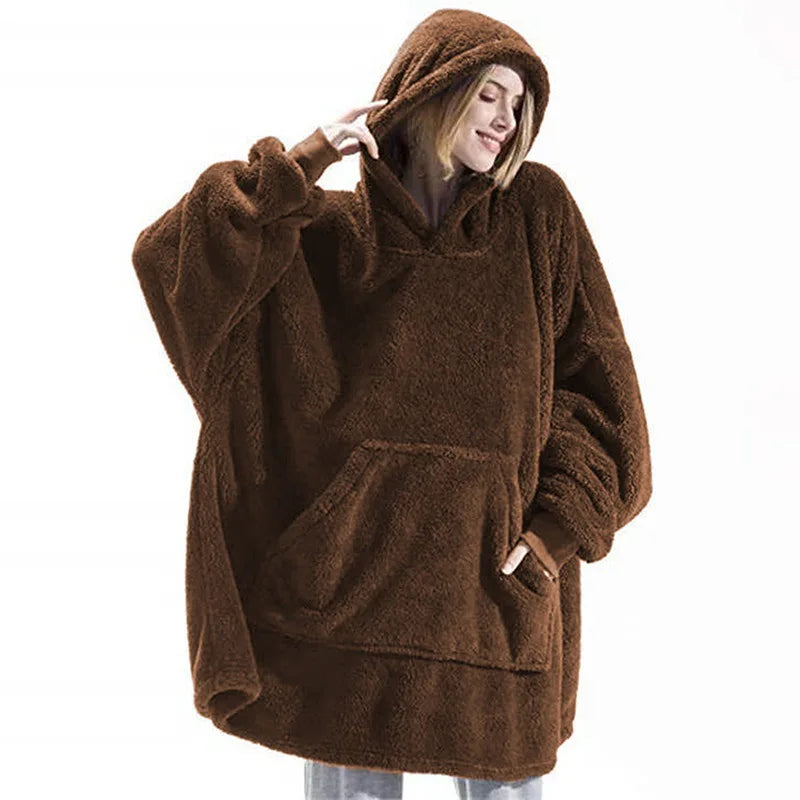 Unisex Oversized Plush Fleece Blanket Hoodie