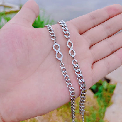 2pcs Stainless Steel Infinity Symbol Bracelets