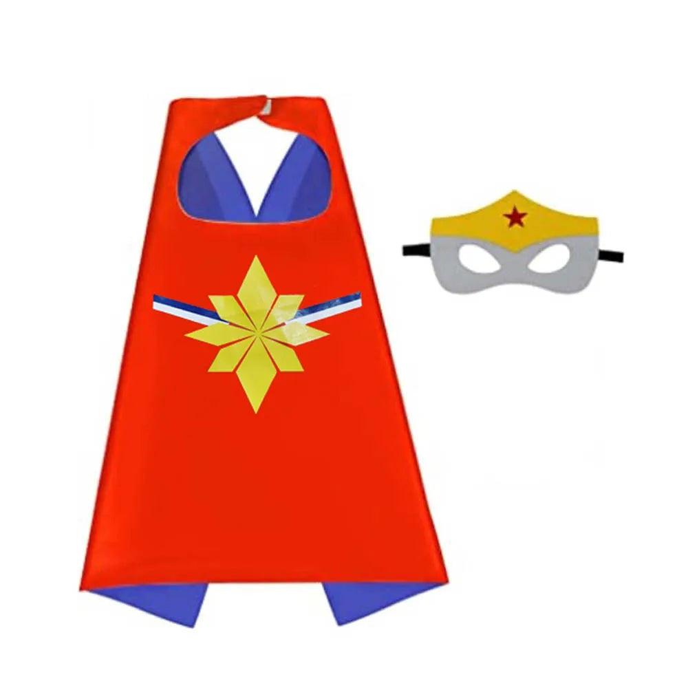 Kids' Superhero Capes & Masks Set – Cartoon Dress-Up Costume Party Favor
