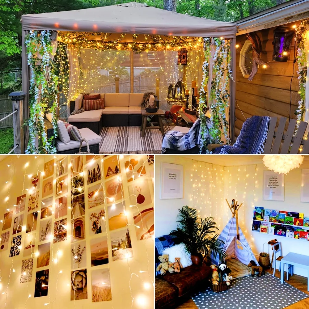 LED Curtain Light String Holiday Curtain Garland Lights