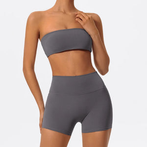 Ctenkevet Two Piece Crop Top and High Waist Shorts Set