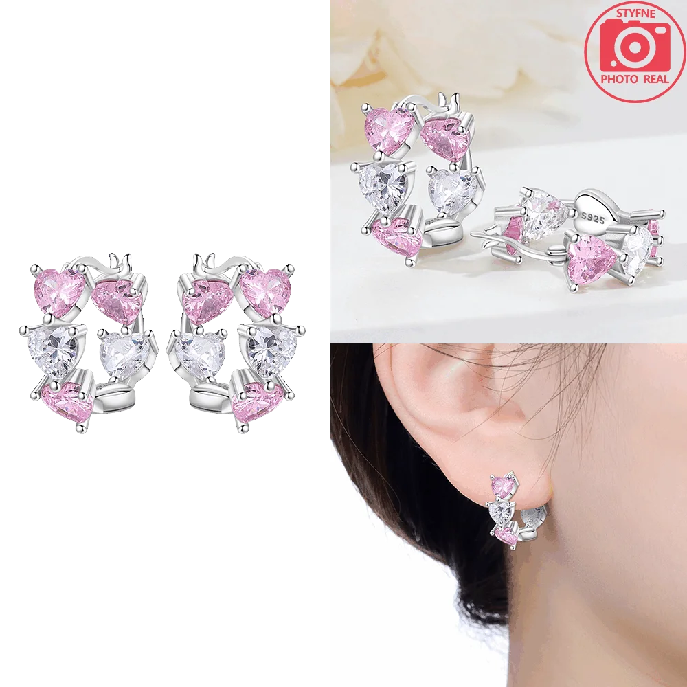 925 Sterling Silver Dancing Bee Hoop Earrings – Cute Enamel Zircon Jewelry
