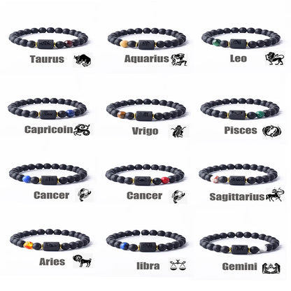 12 Zodiac Sign Constellation Beaded Charm Bracelet