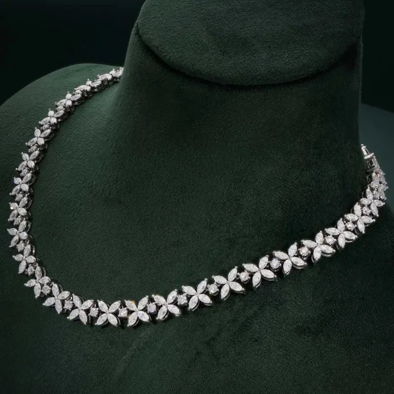 19.4CTW Marquise & Round Lab Grown Diamond Statement Pendant Necklace (14K White Gold / Platinum)