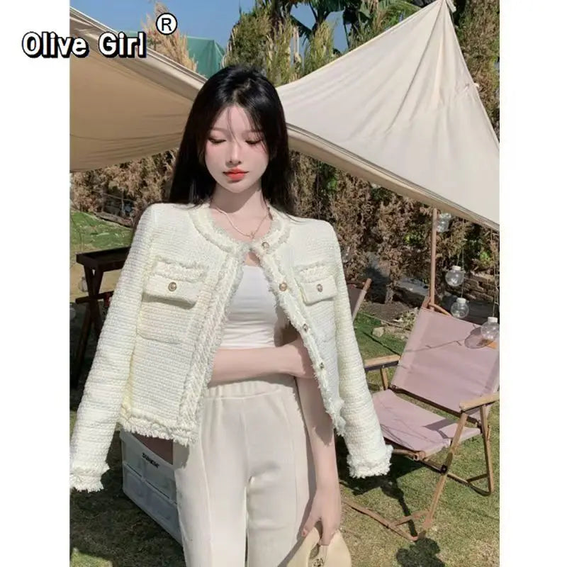 Women's Elegant Sequined Single-Breasted Crop Jacket Coat