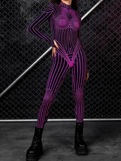 Printed Long Sleeve Jumpsuit
