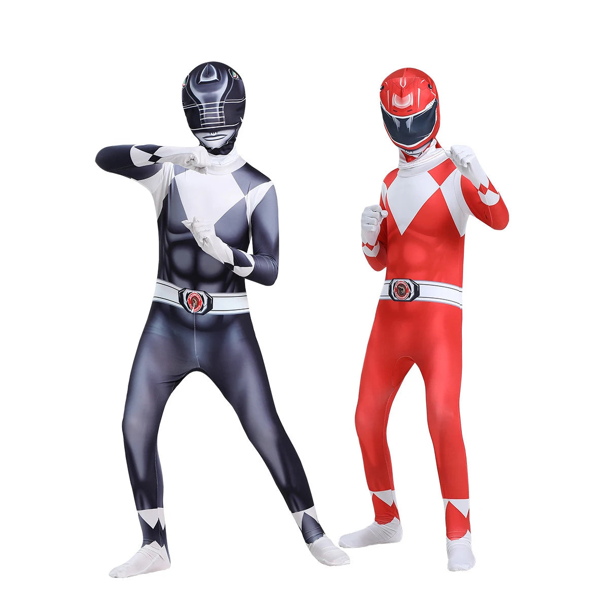 Unisex Power Rangers Superhero Cosplay Costume – Full Body Zentai Jumpsuit & Mask Set