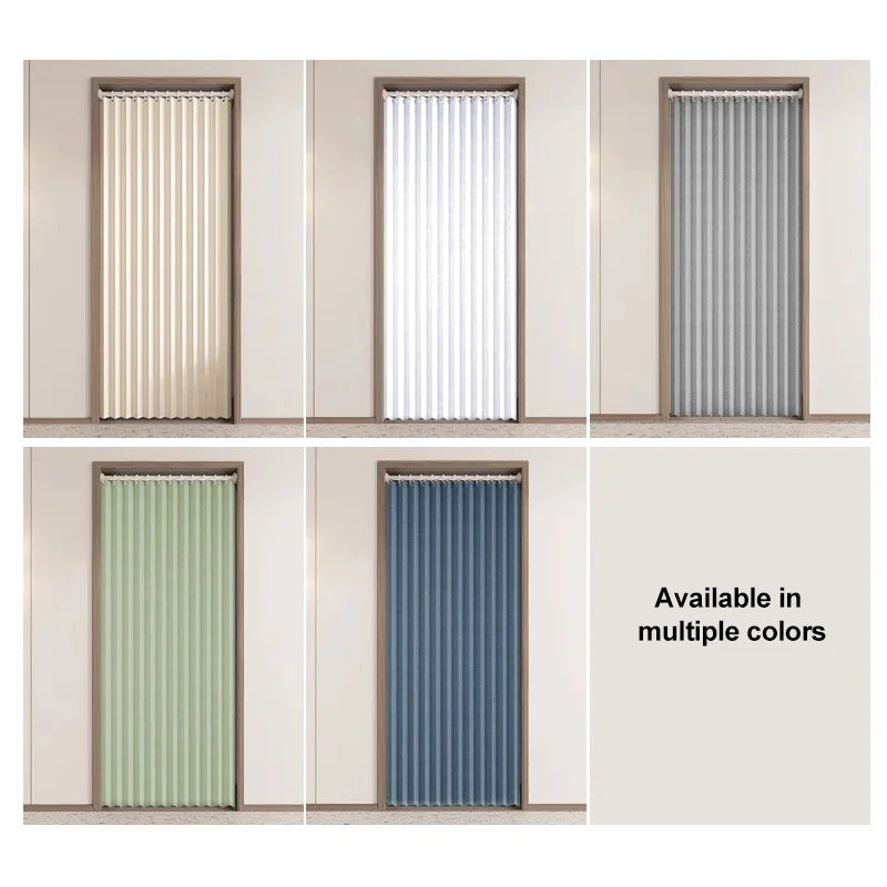 Folding Accordion Pleated Room Divider & Retractable Door Curtain