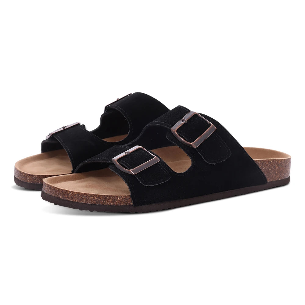 Litfun Leather Cork Slippers