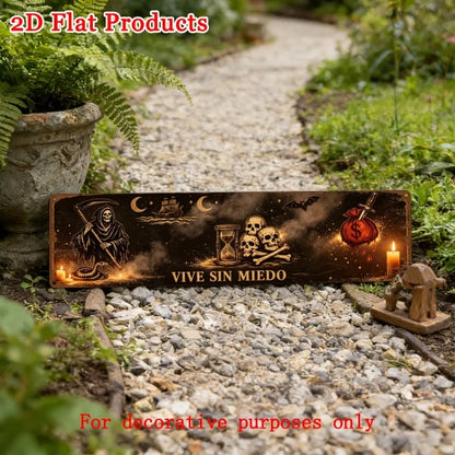 2D Vintage 'Pick Your Poison' Halloween Metal Sign