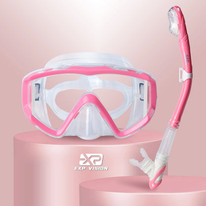 EXP VISION 3-Window Panoramic Snorkeling Mask & Dry Snorkel Set