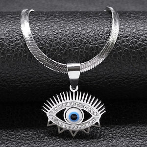 Vintage Crystal Evil Demon Eye Choker Necklace